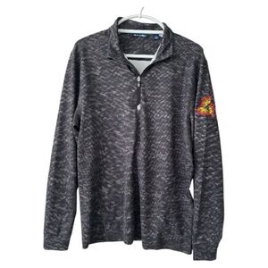 CUTTER & BUCK Traverse 1/4 Zip Camo Mens Large Black Gray Stretch